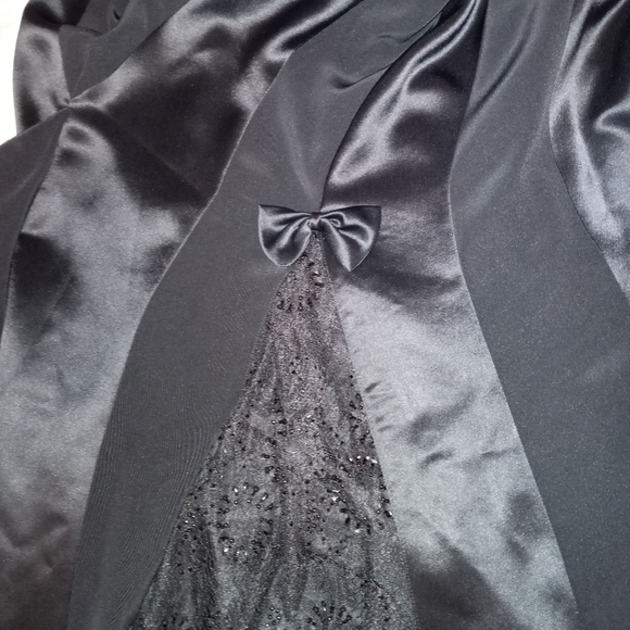 Montage Mon Cheri Black mother of bride Dress Gown Lace & bead insert NWT /B7 - Picture 12 of 13